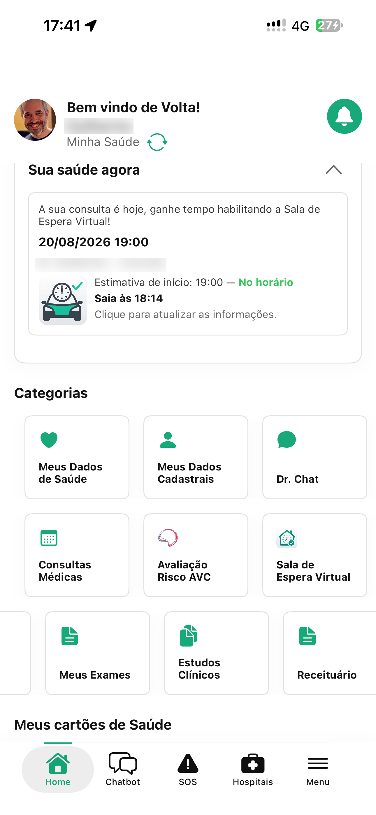 App HUG Saúde no perfil do paciente